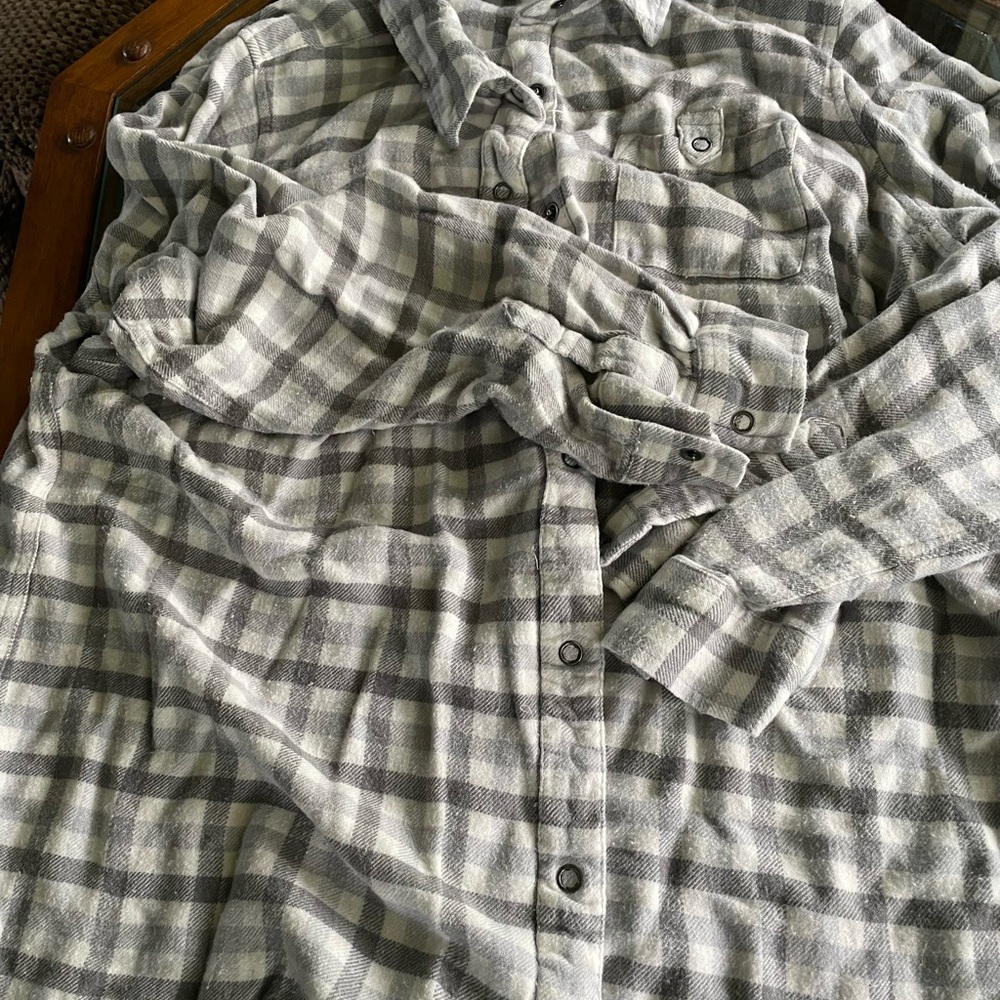 CJ Banks Gray Casual Button Down Shirt